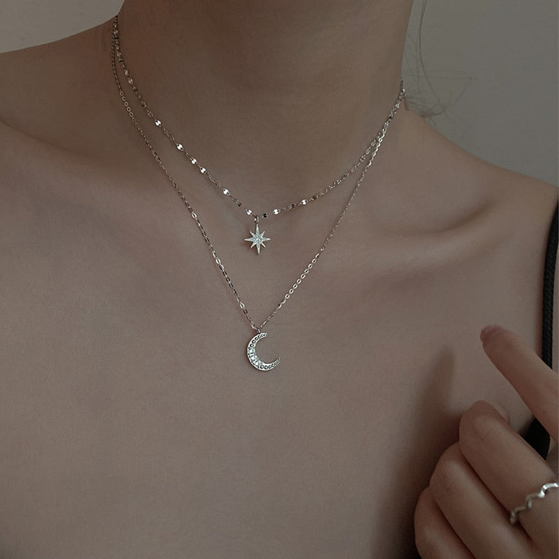 Mabel | Women’s 925 Sterling Silver Double Layer Necklace