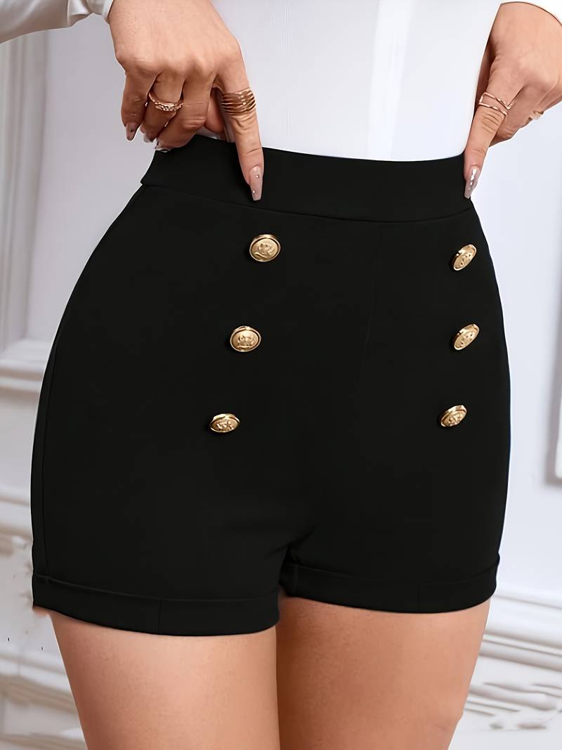 Alethea | Stylish Women’s Summer Shorts with Decorative Buttons