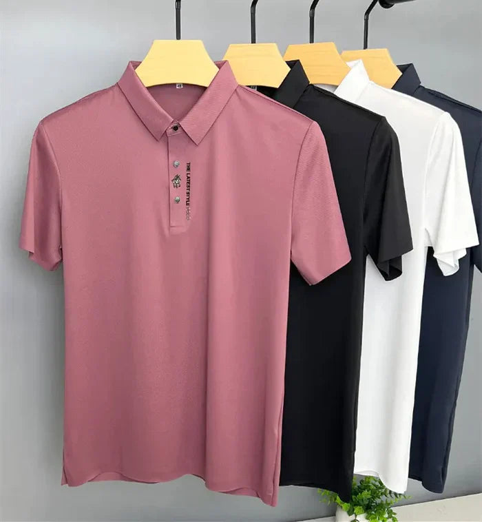 Anti-Curl Polo Shirt for Men | Casual Short Sleeve