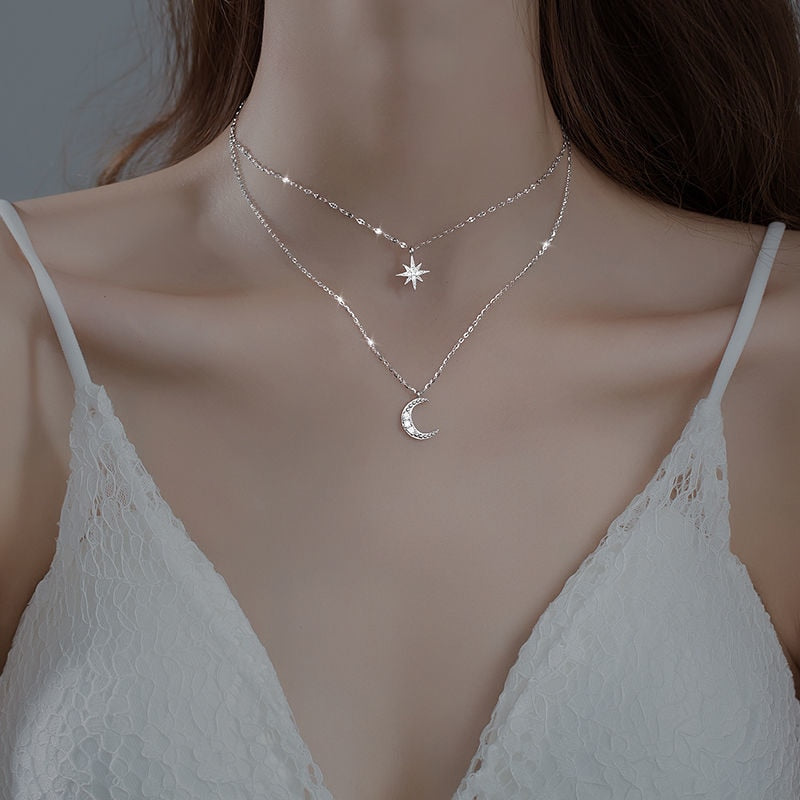 Mabel | Women’s 925 Sterling Silver Double Layer Necklace