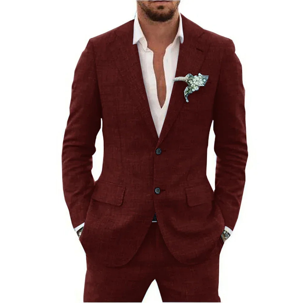 Men’s Lightweight Linen-Blend Suit