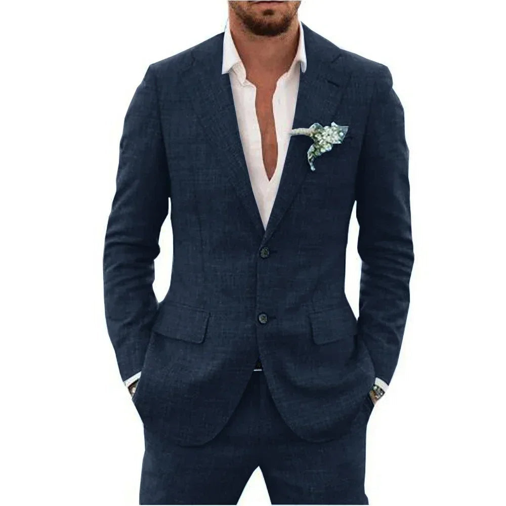 Men’s Lightweight Linen-Blend Suit