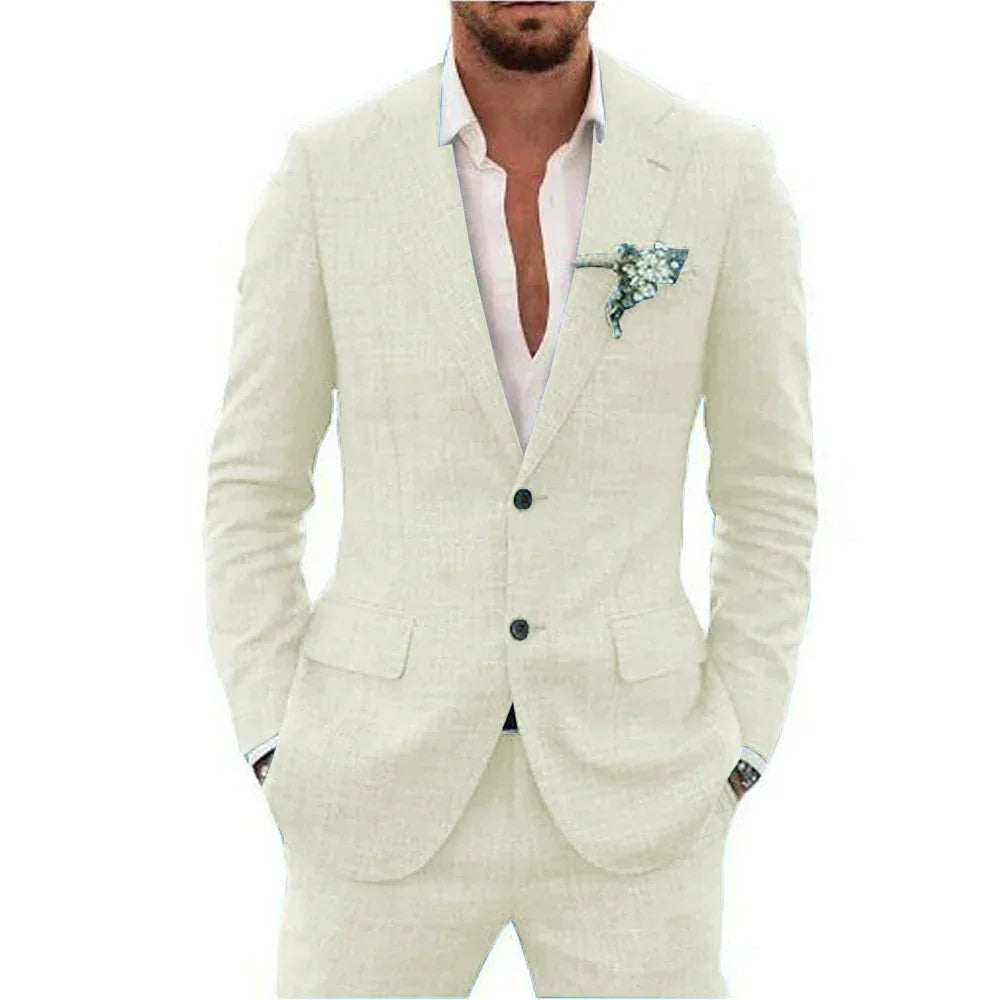 Men’s Lightweight Linen-Blend Suit