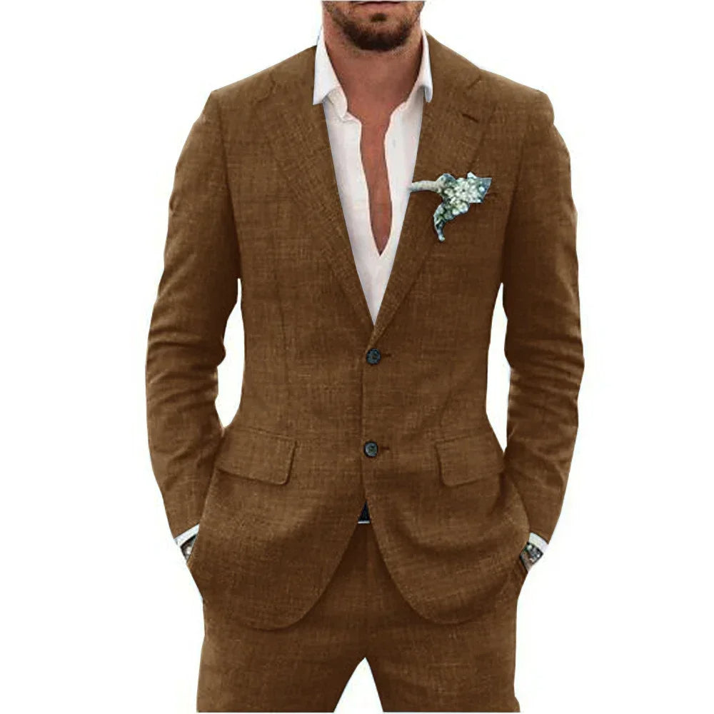 Men’s Lightweight Linen-Blend Suit