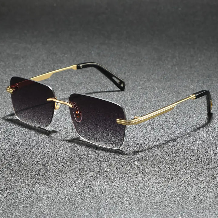 Men’s Rimless Square Sunglasses | Business Casual Style