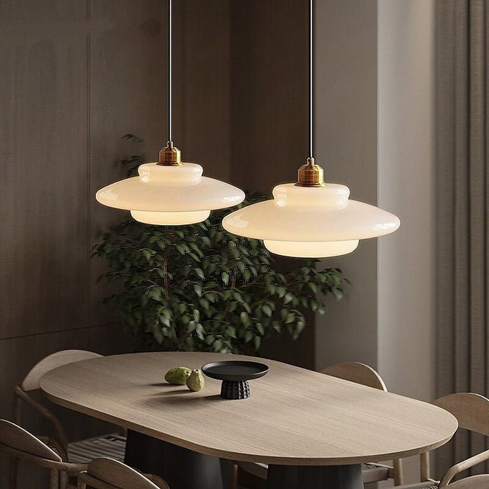 Yandir | Milk White Shade Hanging Light for Retro & Modern Interiors