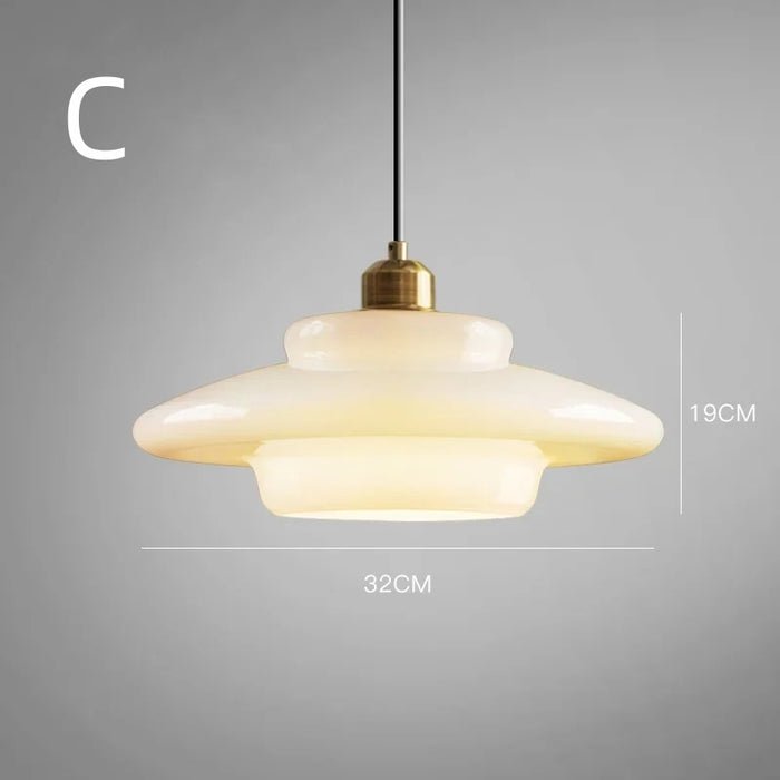 Yandir | Milk White Shade Hanging Light for Retro & Modern Interiors