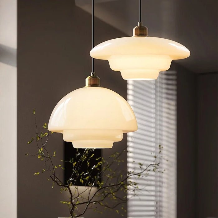 Yandir | Milk White Shade Hanging Light for Retro & Modern Interiors
