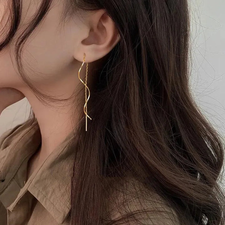 Zoe | Wave Threader Earrings