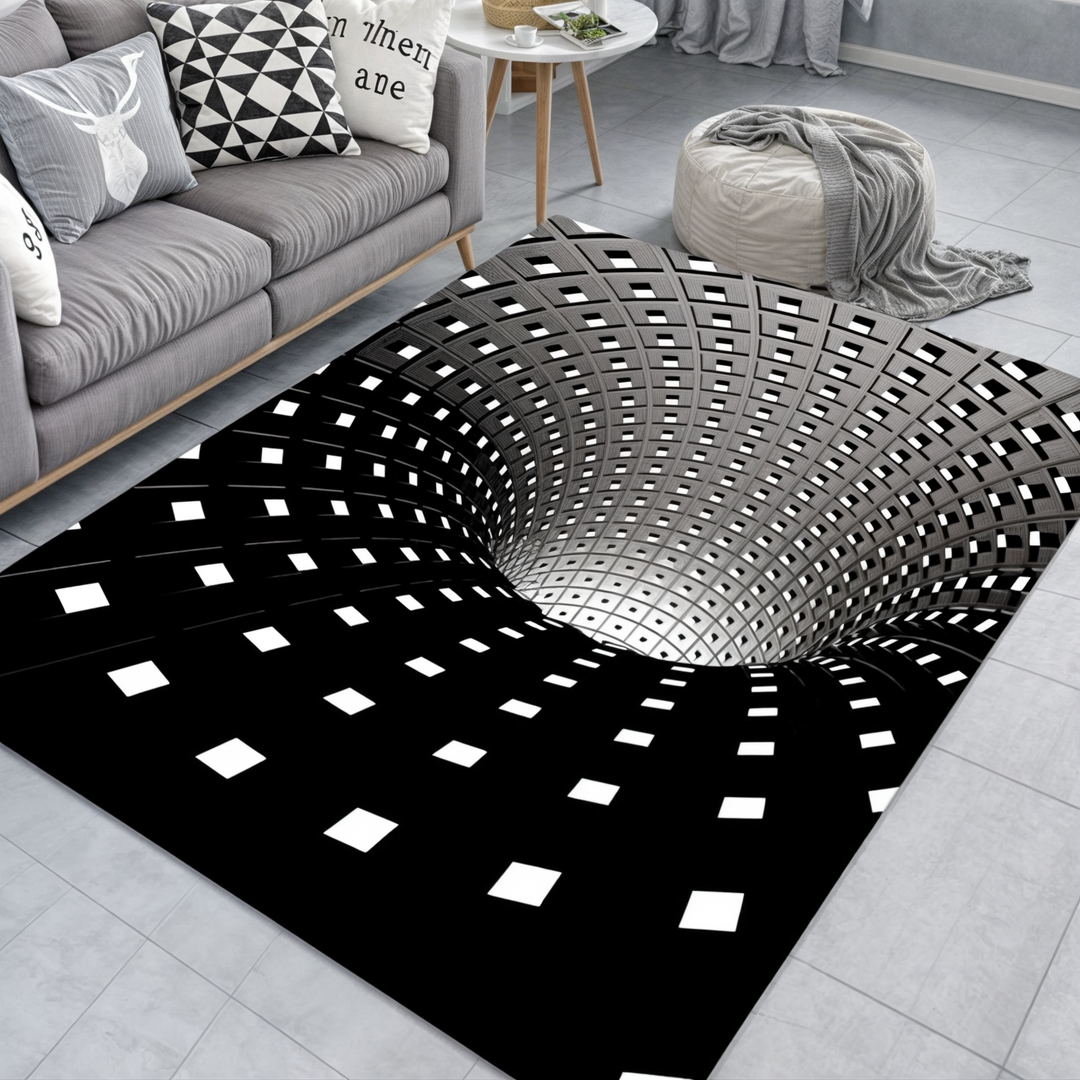 3D Geometric Illusion Rug | Decorative Hallway & Door Mat