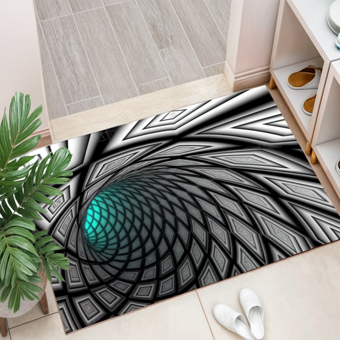 3D Geometric Illusion Rug | Decorative Hallway & Door Mat