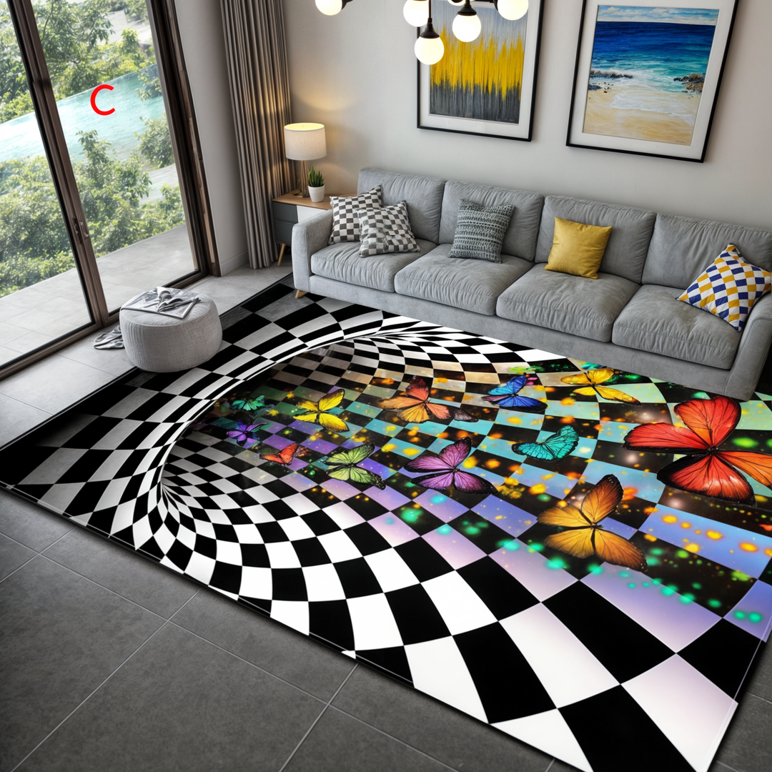3D Geometric Illusion Rug | Decorative Hallway & Door Mat