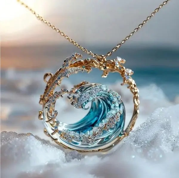 Ocean Wave Pendant Necklace
