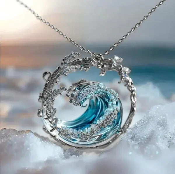 Ocean Wave Pendant Necklace