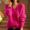 Women’s Fuchsia V-Neck Sweater | Relaxed Fit