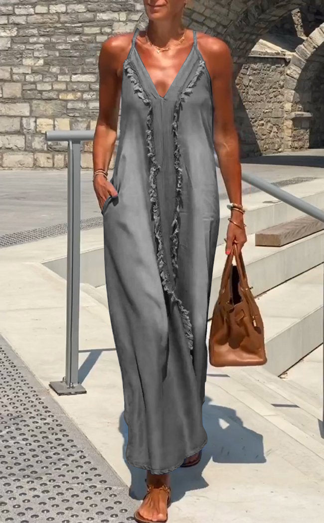 Orelia | Women’s Comfortable Denim Pinafore Dress