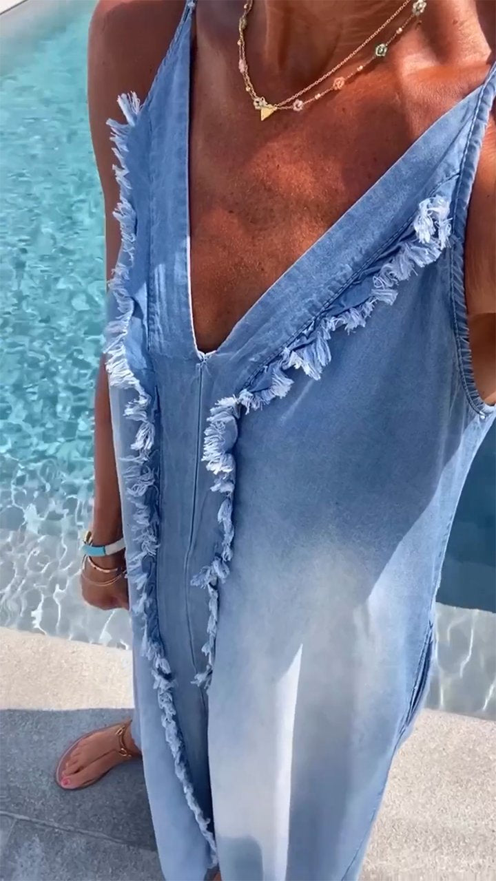 Orelia | Women’s Comfortable Denim Pinafore Dress