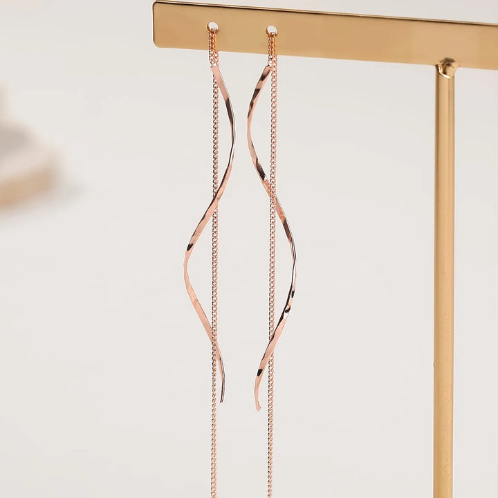 Zoe | Wave Threader Earrings