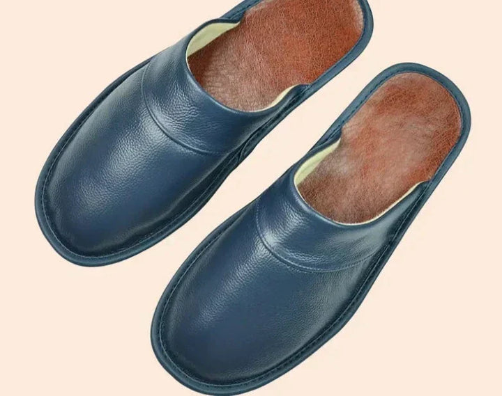 Men’s Leather Slippers | Soft Slip-On House Shoes