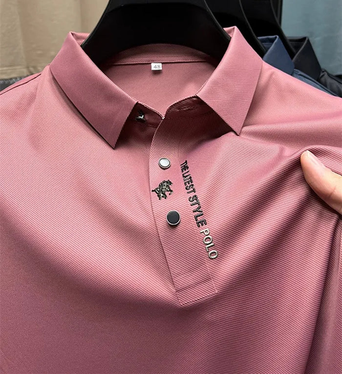 Anti-Curl Polo Shirt for Men | Casual Short Sleeve