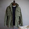 Men’s Vintage-Style Military Jacket with Concealed Hood