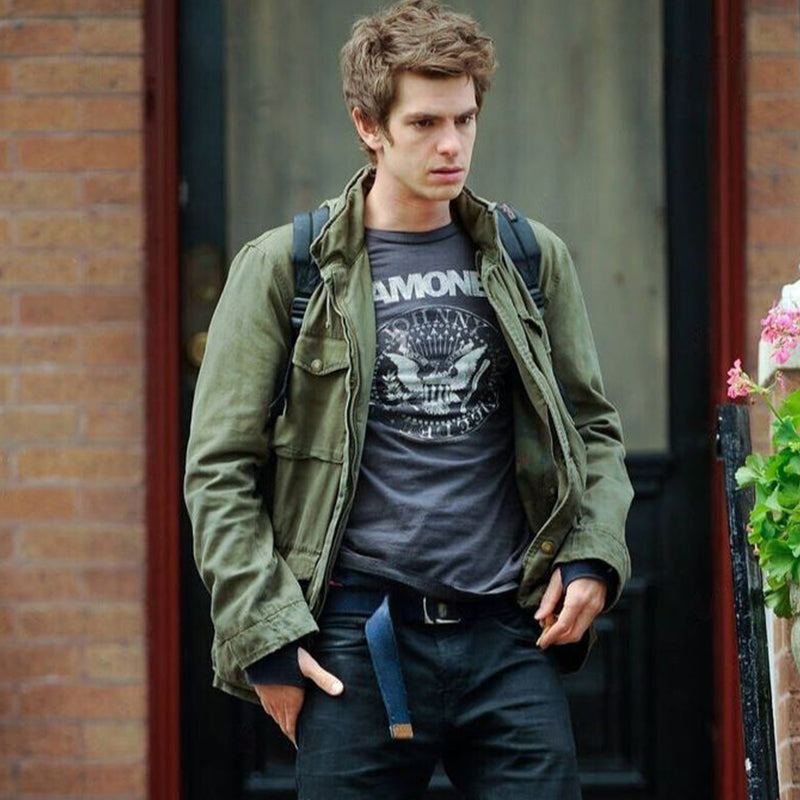 Men’s Vintage-Style Military Jacket with Concealed Hood