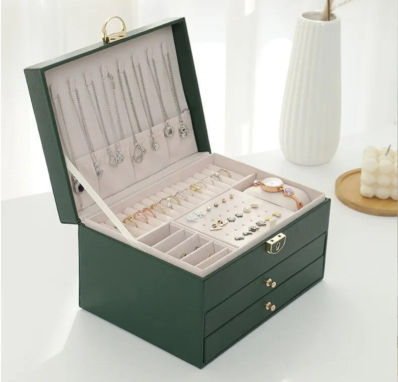 Multilayer Leather Jewellery Box | Elegant & Secure Storage