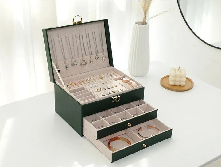 Multilayer Leather Jewellery Box | Elegant & Secure Storage