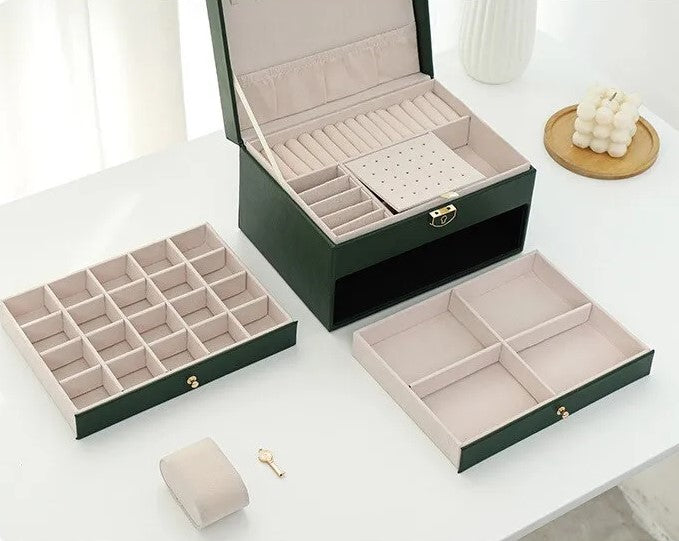 Multilayer Leather Jewellery Box | Elegant & Secure Storage