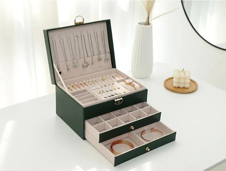 Multilayer Leather Jewellery Box | Elegant & Secure Storage