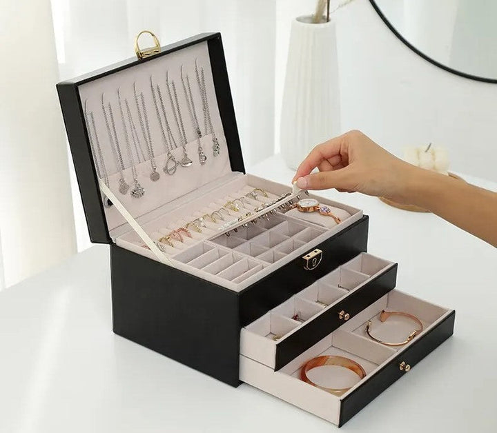 Multilayer Leather Jewellery Box | Elegant & Secure Storage
