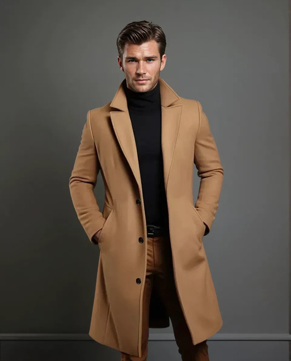 Tailored Winter Wool-Blend Coat for Casual & Formal Wear