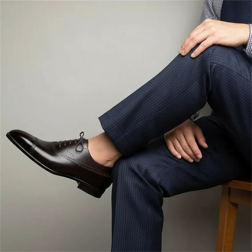 Men’s Leather Oxford Brogue Shoes | Classic Style