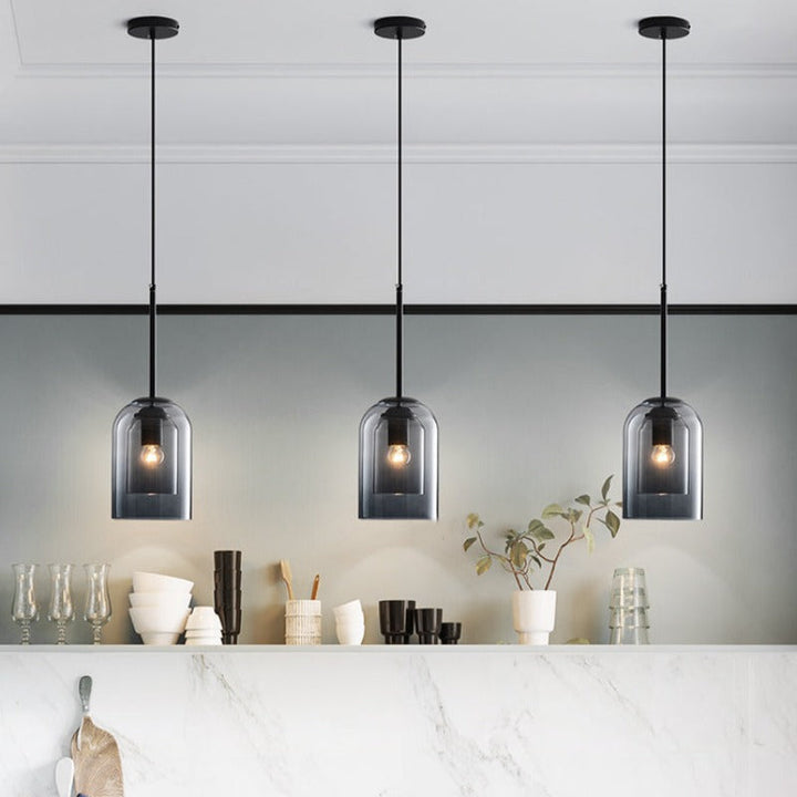 Mid-Century Pendant Lam | Double Glass Shade