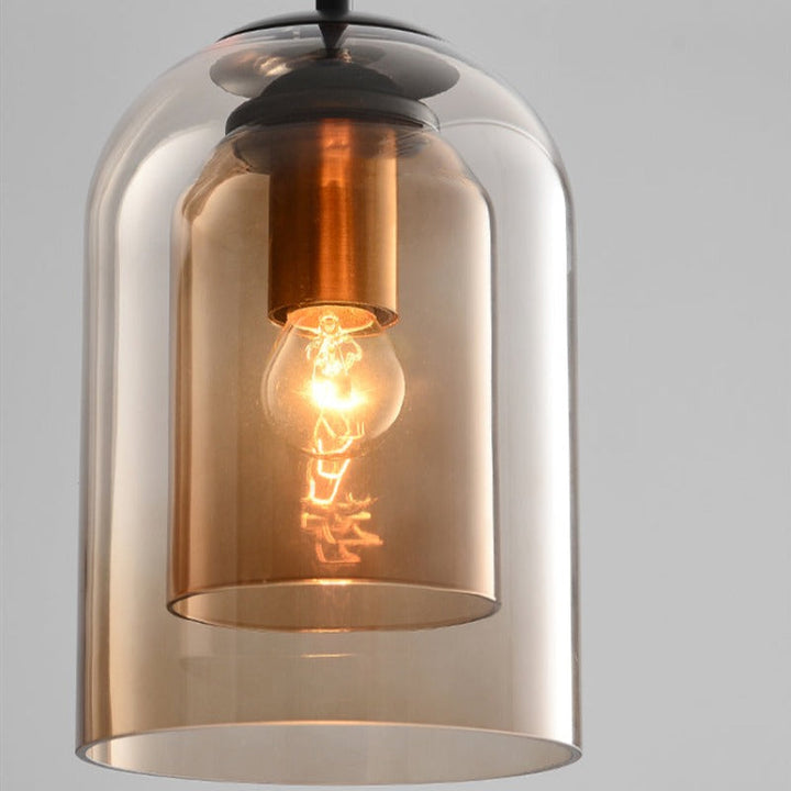 Mid-Century Pendant Lam | Double Glass Shade