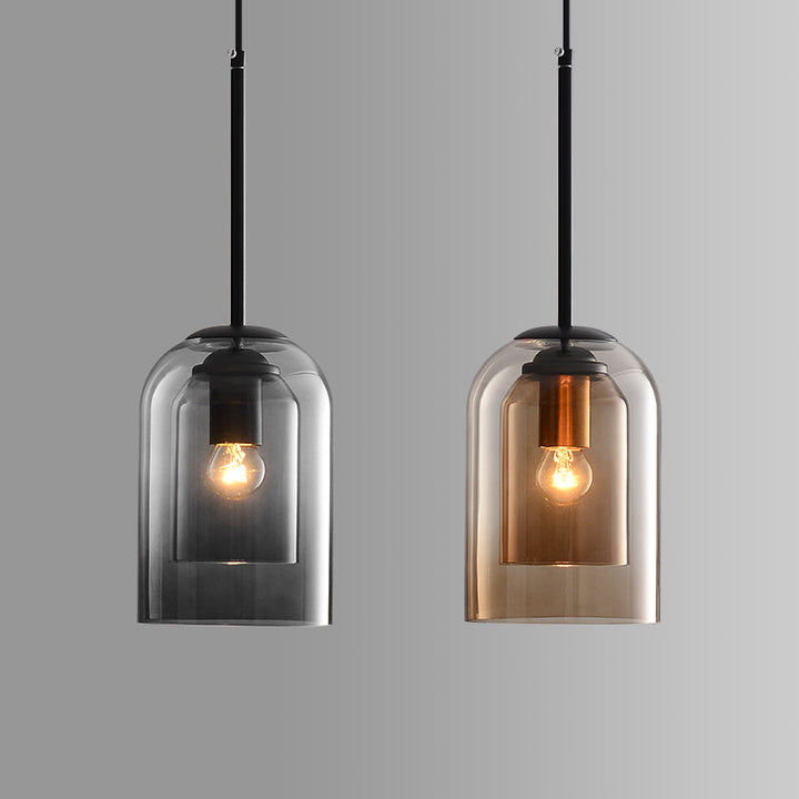 Mid-Century Pendant Lam | Double Glass Shade