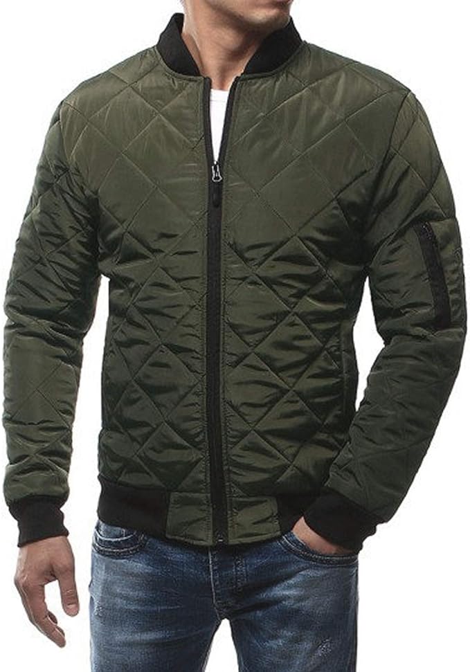 Men's Quilted Bomber Jacket | Casual Outerwear
