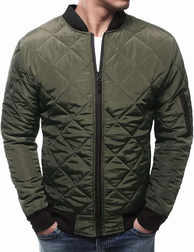 Men's Quilted Bomber Jacket | Casual Outerwear