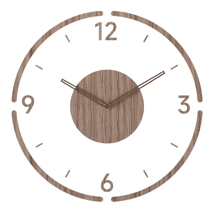 Nordic Wooden Wall Clock | No-Tick Silent Movement
