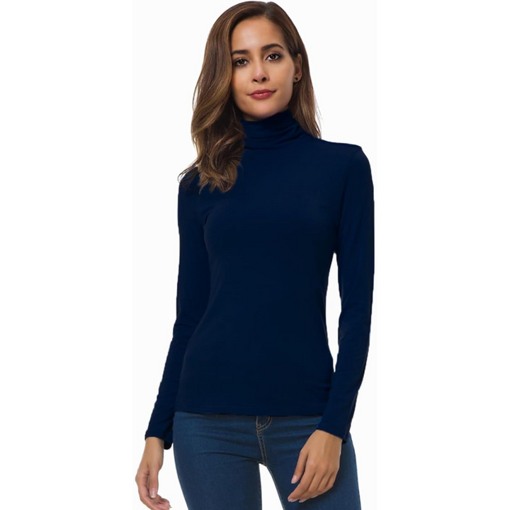 Women’s Slim Fit Turtleneck | Soft Stretch Knit Top