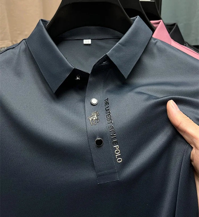 Anti-Curl Polo Shirt for Men | Casual Short Sleeve