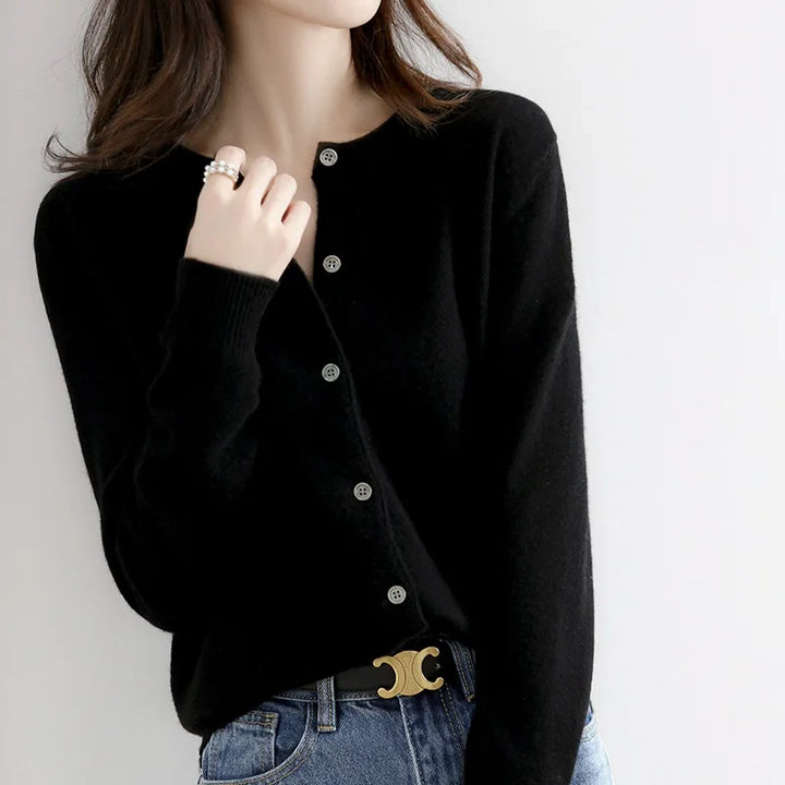 Women’s Soft-Knit Cashmere Button-Up Cardigan