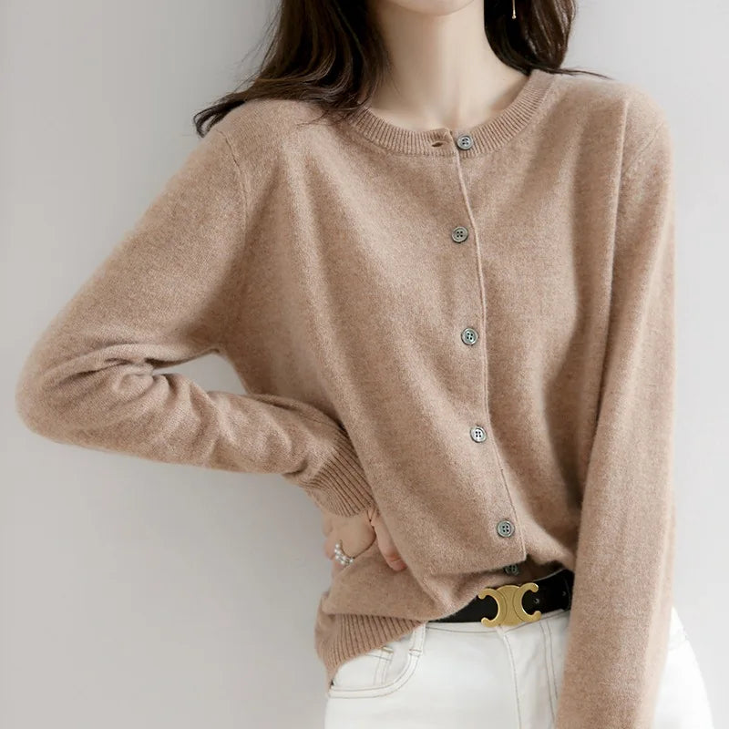 Women’s Soft-Knit Cashmere Button-Up Cardigan