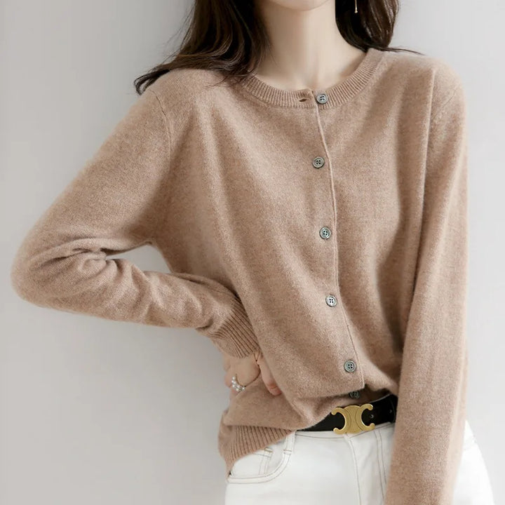 Women’s Soft-Knit Cashmere Button-Up Cardigan