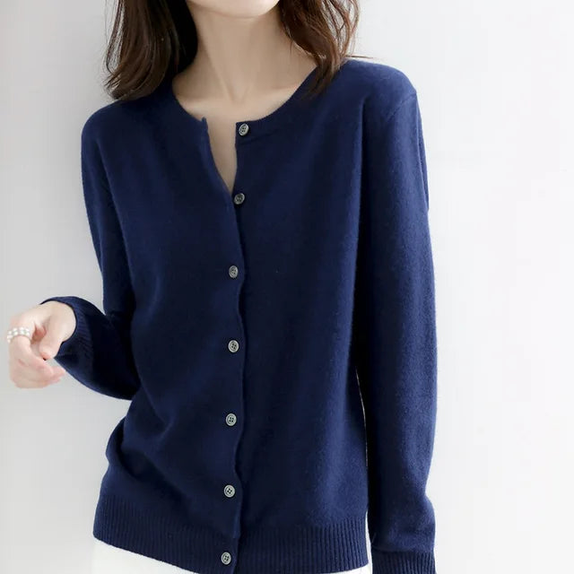 Women’s Soft-Knit Cashmere Button-Up Cardigan