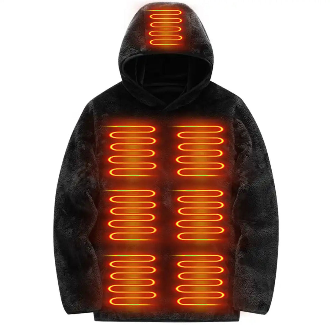 Electric Heated Fleece Hoodie | Cozy Winter Pullover