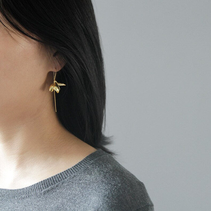 Magnolia Flower Dangle Earrings | Elegant Drop Floral Jewelry