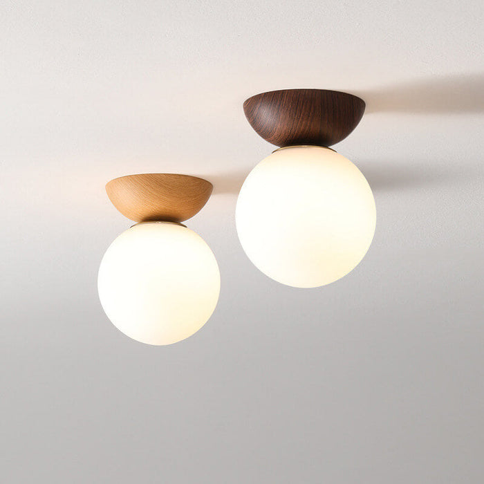 Japanese-Inspired Ceiling Lamp | Wood Finish