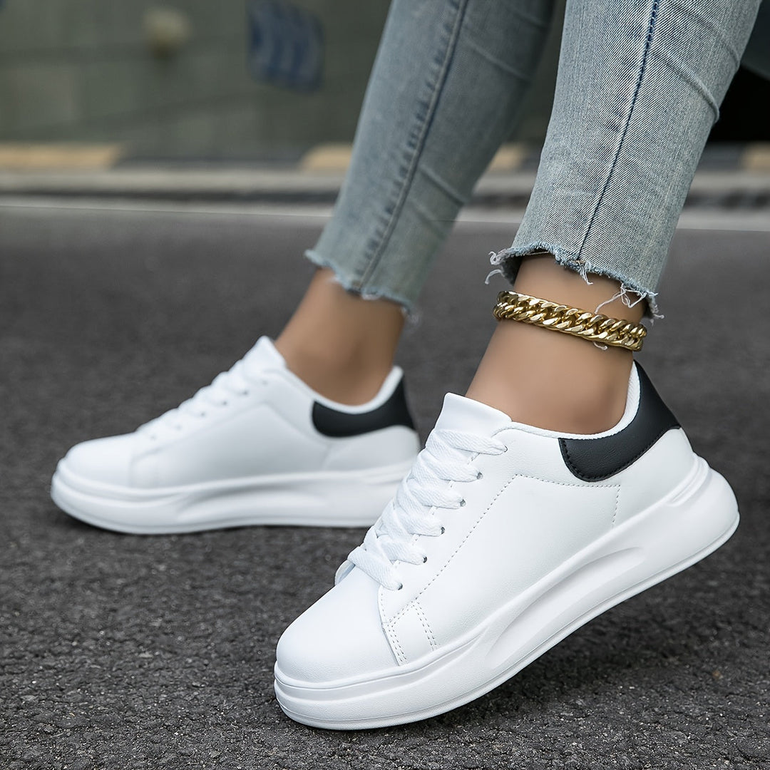 Women's Orthopedic White Leather Sneakers | Comfortable Footwear