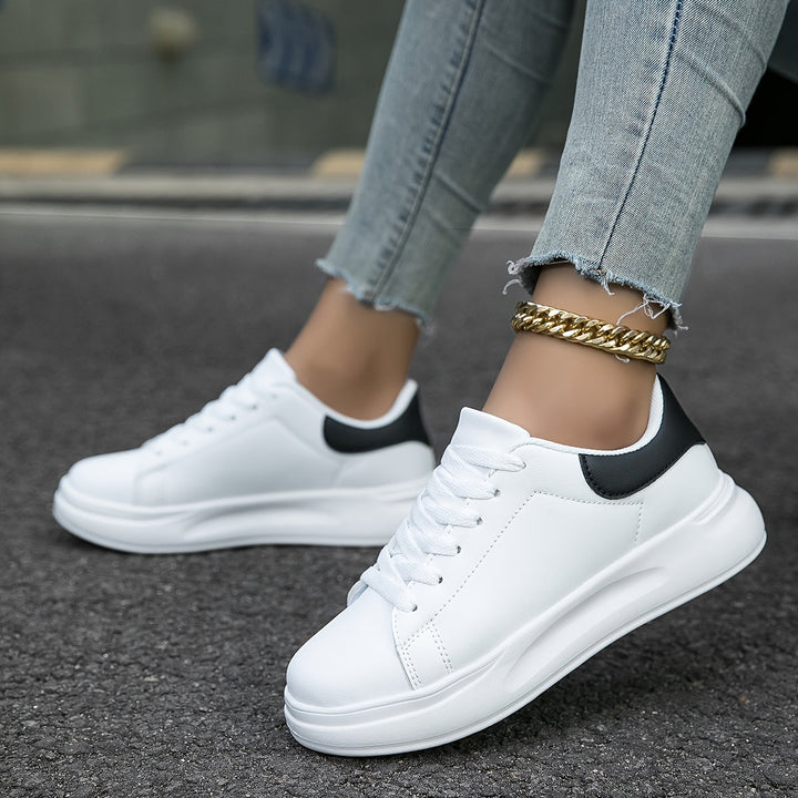 Women's Orthopedic White Leather Sneakers | Comfortable Footwear